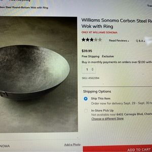 Williams Sonoma wok w/handle